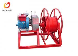 China HONDA Gasoline Gas Engine Powered Winch , Cable Pulling Winch In Red Color on sale