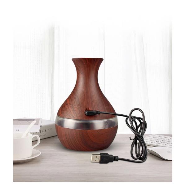 USB Wood Grain Ultrasonic Air Humidifier Household Aroma Diffuser Aromatherapy Mist Maker with Light