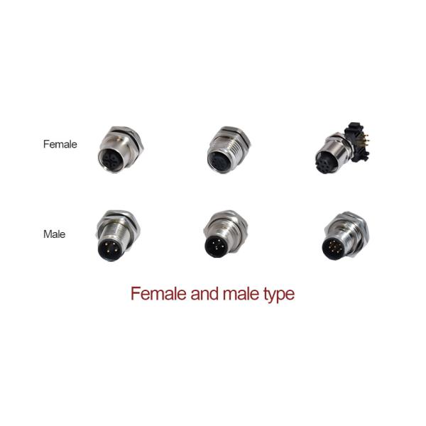 Male Female Solder Pcb M8 M12 Wall Panel Mount Connector 3 - 17 Pin A - X Code Sensor