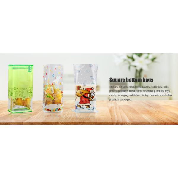 Clear Or Customized Colors Square Bottom Bag With Customized Printed LOGO Twise Handle