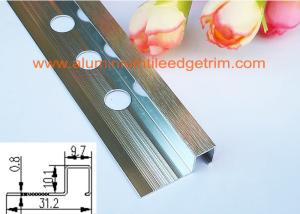 Durable Chrome Aluminium Square Edge Tile Trim Brushed Silver Finish Surface
