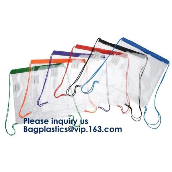 OEM Design Promotion PVC Drawstring GYM Bag,Clear PVC Drawstring Bag With Gold String Promotional Reflective Plastic PVC