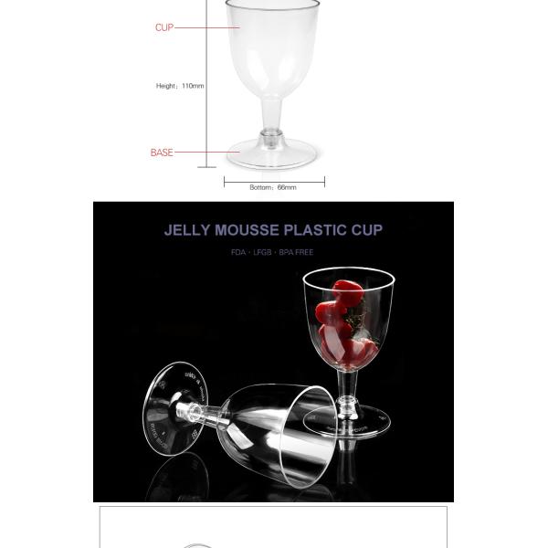 Champagne Flutes 6oz Clear Hard Plastic Disposable Glasses Cocktail /Ice Cream /Juice/ Mousse Cups