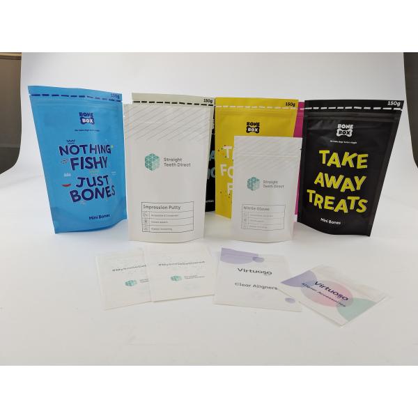 Teeth Clear Aligners Mylar Packaging Bags MOPP Kraft Paper PE One Side Transparent