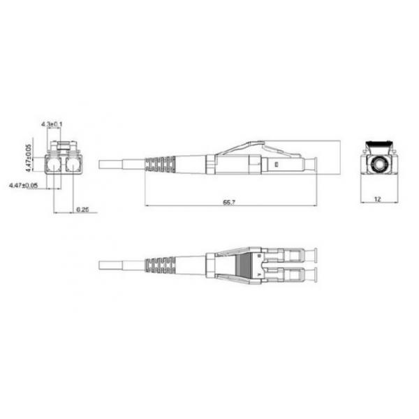 Single Mode Fiber Optic Connectors LC / UPC Duplex Uniboot For FTTX Network