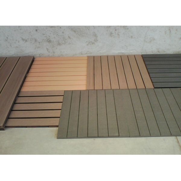3D Embossed Plastic Wood Deck Tiles Match Real Wood Texture
