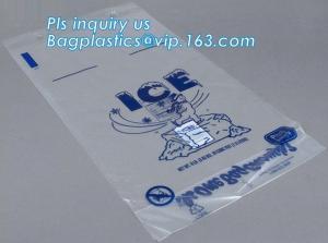 Best ECO FRIENDLY ICE PACK BAGS, ECO GREEN PACKAGING, BIO ICE BAG, disposable drawstring top crystal clear ice plastic bag, wholesale