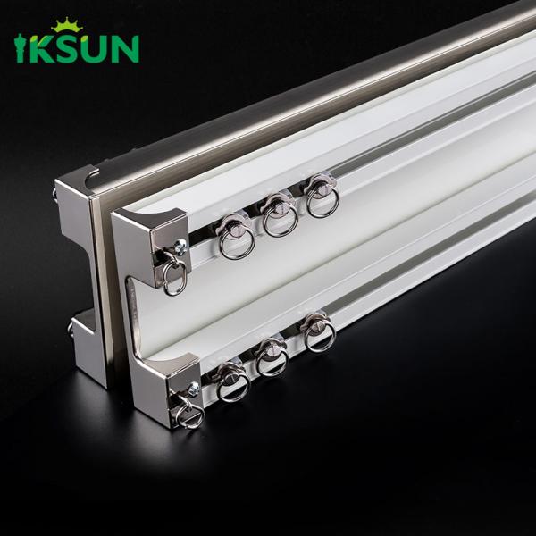 100.4*26.1mm Square Aluminium Double Curtain Track Ceiling Mounted