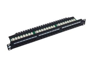 Best Cold Roll Steel 19&quot; 24 Port Rack Mount Patch Panel Cat5e Krone IDC UTP Shielded wholesale