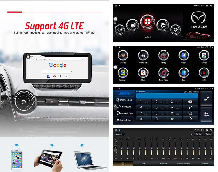 Mazda Car stereo 2Din car navigation system for CX-3 with dual system 10.25inch IPS screen