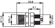 IP67 M8 Connector Front Install Male 3P Shield