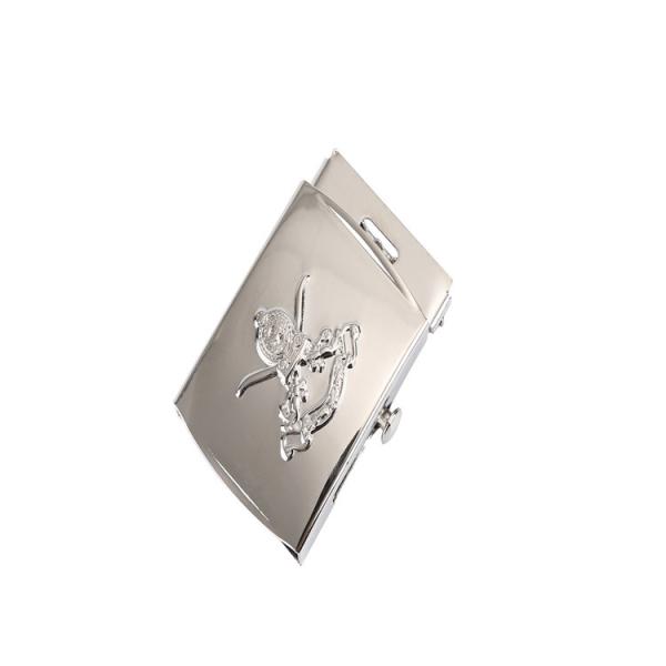 Cheap Carved Logo Stamping Men's Aluminum Belt Buckle Retro Western Denim for sale