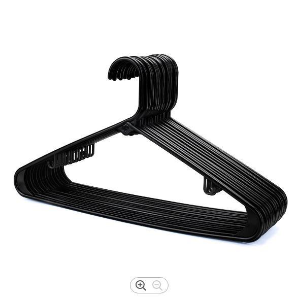 Cheap 16 Inches Thick Plastic Hangers Sinfoo Black Plastic Clothes Hangers for sale