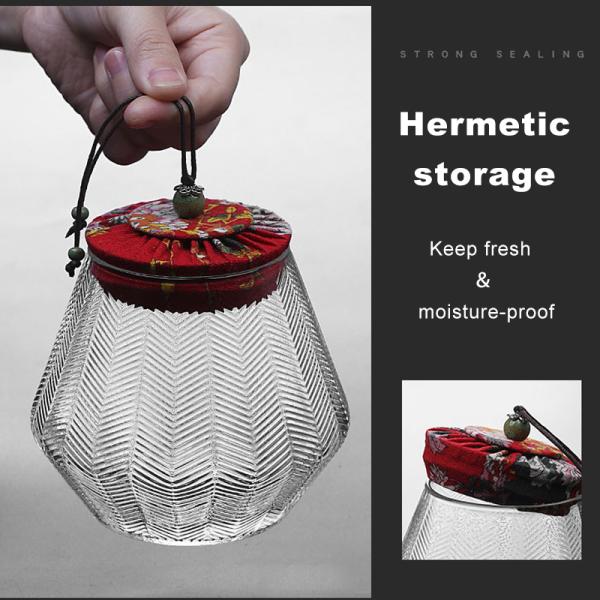 Borosilicate Stripe Glass Storage Jars Kitchen Storage Glass Tea Canister
