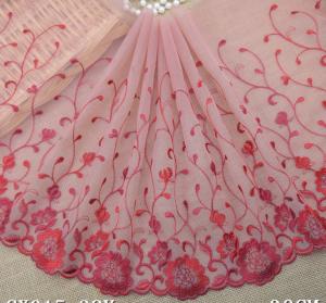 Best New Fashion Embroidery Lace Trimming with Pink Color/Red Color wholesale