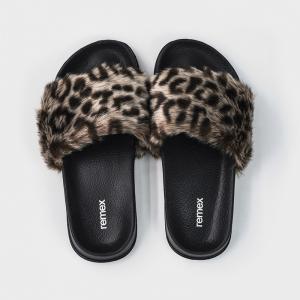 China Lady Indoor/Outdoor Slide , Lady Faux Fur Slide , Lady Leopard Faux Fur Slide on sale