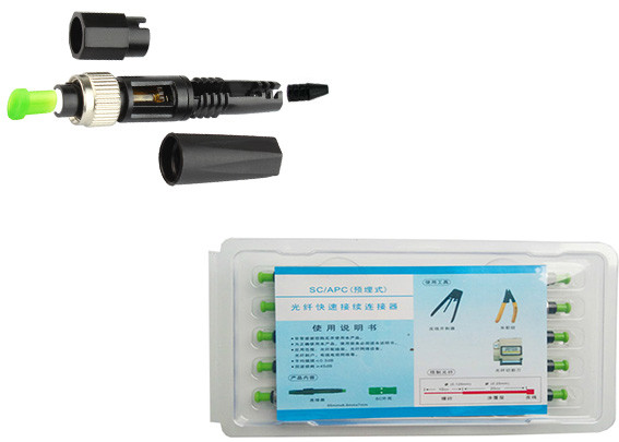 Fiber To The Home FTTH Fast Connectors Fiber Optic FC / APC Telecom Grade