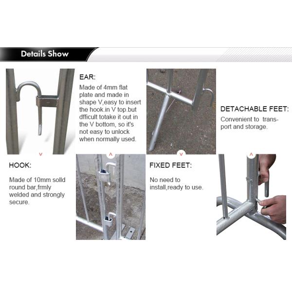 Heavy Duty Crowd Control Barricades Metal Material Convenient Installation