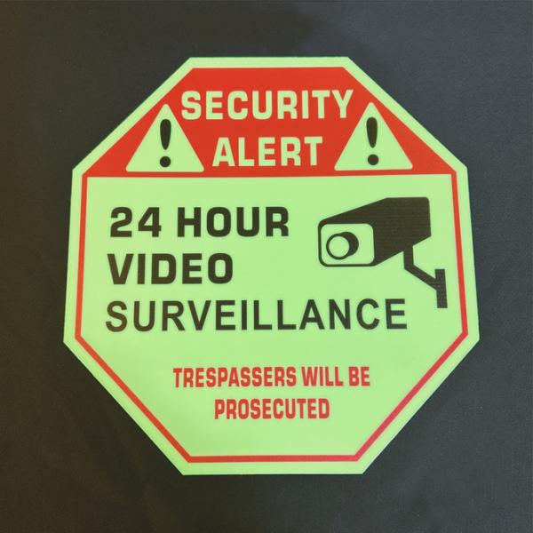 Aluminum Photoluminescent Security Alert Signage 300 X 300mm For School