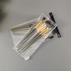 Custom Logo Plastic Zipper Bag Clear Frosted Dustproof Small For Cosmetic Brush