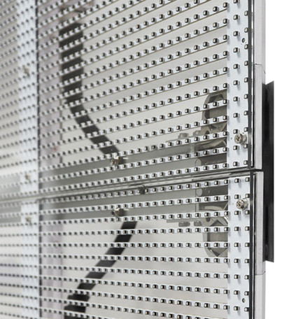 CCC Transparent LED Curtain Display See Through Video Panel For Shopping Mall