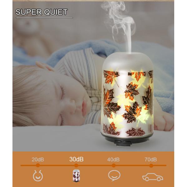 90*150mm Glass Aromatherapy Diffuser , Household Maple Leaf 100ml Aroma Diffuser