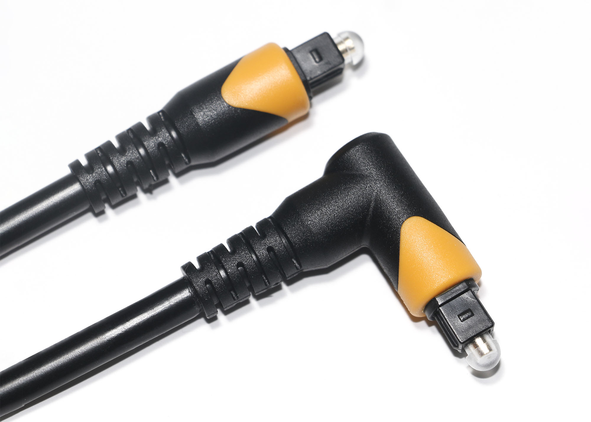 Factory Outlet Toslink Optical Fiber Audio Cable Male Black Yellow PVC 90° Square toslink plastic optical cable