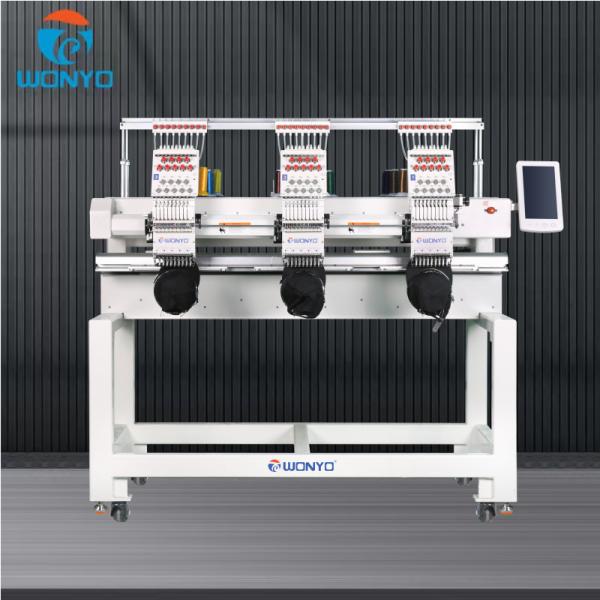 Wonyo High-Speed 3-Head Computerized 3D Embroidery Machine for Cap and T-Shirt, Flat Things