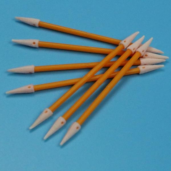 TX750 Double Ended Mini Sponge Swab Compressed Small Cleanroom Detailing Foam Swab with Orange Stick