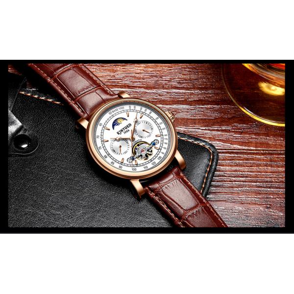 Business Mechanical Skeleton Watch Gold Case Elegant Appearance
