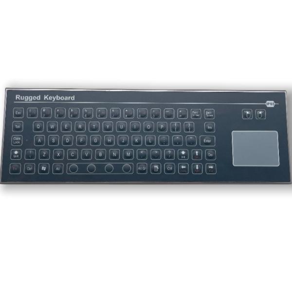 IP67 71 Keys Industrial Membrane Laptop Keyboard integrate TouchPad USB SUPER-SLIM Front Panel Mounted -40℃