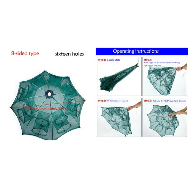 Folded Automatic Fishing Trap Portable Automatic Cast Net Customized