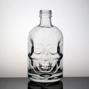 Best Exquisite Frost Glass Skull Face Bottle For Liquor Decal Surface Handling wholesale
