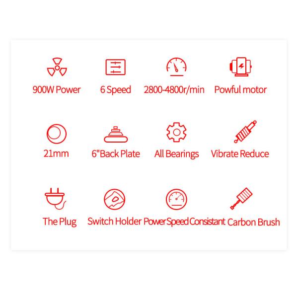 AC 220V Sponge Pad Automotive Buffer Polisher For Car Detailing