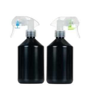 China Plastic 500ml Black Trigger Sprayer Bottles With Transparent Pistol Grip Spray Heads on sale