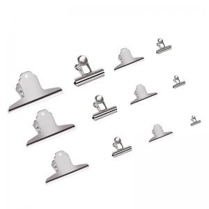 China 50mm Silver Metal File Clamps Square Bulldog Clips for Professional Document Management on sale
