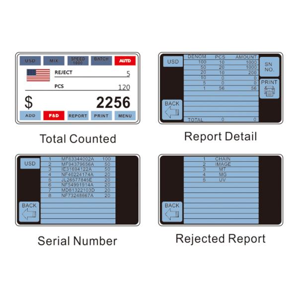 4.3 Inch 2+1 Pocket Mixed Bank Note Sorting Machine Cash Counter Bill Counter CL-208C