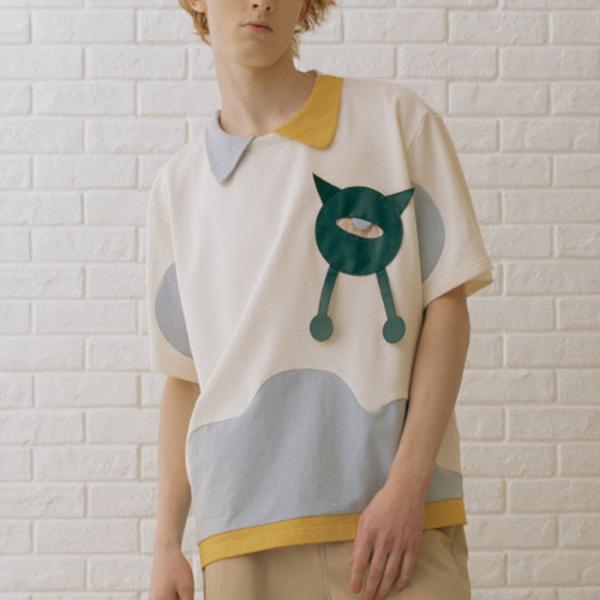 Boy / Mens Trendy T Shirts Patchwork Pattern Short Sleeve Fabric Weight 180 Grams