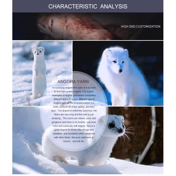 Wool Cashmere Blended Angora Mink Rabbit Fur Knitting Yarn For Sweater