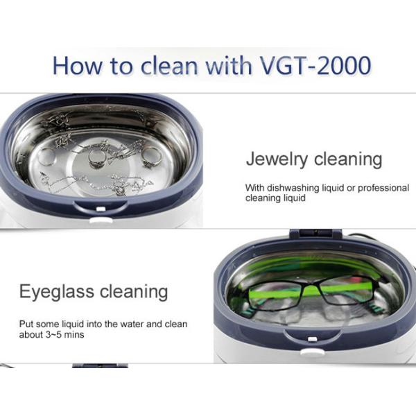 Portable Ultrasonic Vibration Cleaner With LED Display / Auto Open Cover
