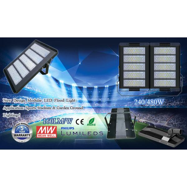 High Lumen Black Color 160lm / W Waterproof Led Flood Lights For Football Playground