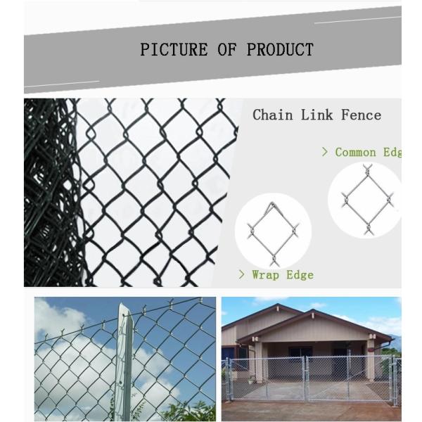 Galvanised Line Post Pvc Coated Chain Link Fence Roll 4mm Diameter 6ft