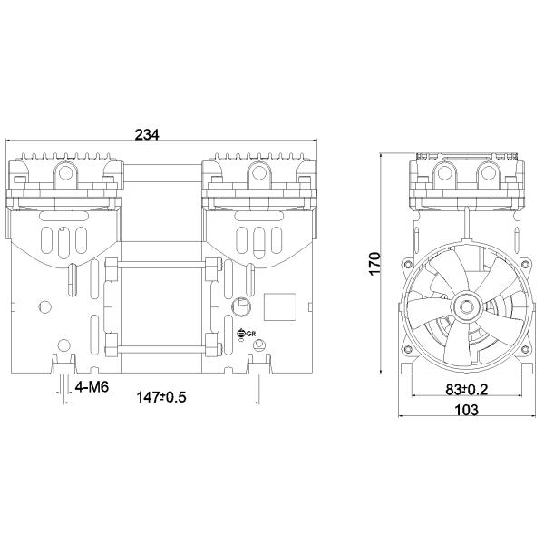 ETL Oilfree Air Compressor 230V 50Hz Silent Dental Air Compressor Medical