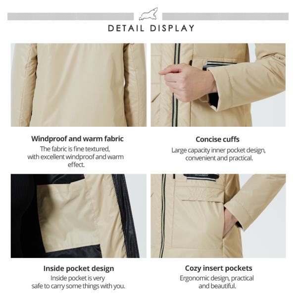Windbreaker Waterproof Padded Jacket 72cm-78cm Length Puffer Coat Waterproof