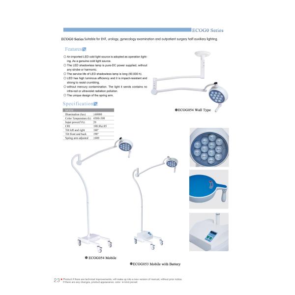 Mobile LED 5000k Operating Theatre Lamp Surgical Operating Light
