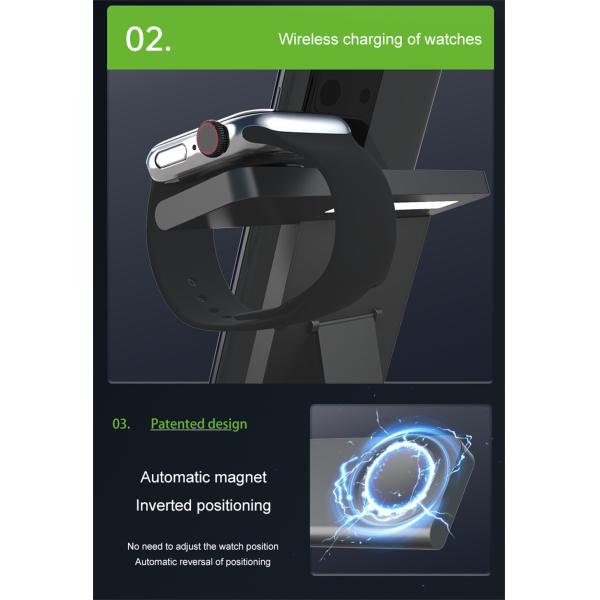 1.5cm Thick Black And White Portable Wireless Charger With night light 2W Fast Charging