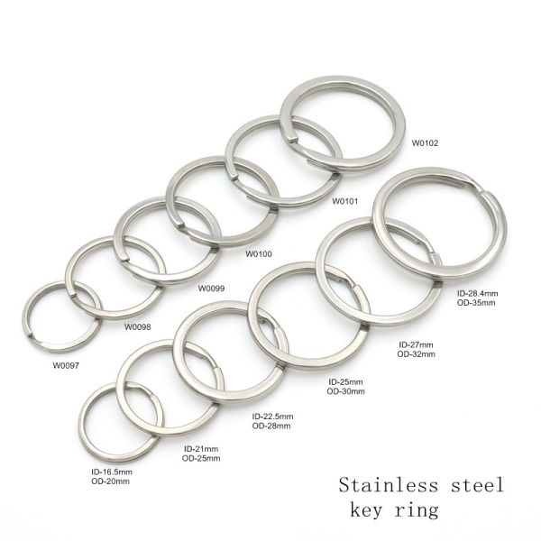 Gunmetal Custom Split Key Ring 25mm Flat Stamping Logo Keychain O Ring