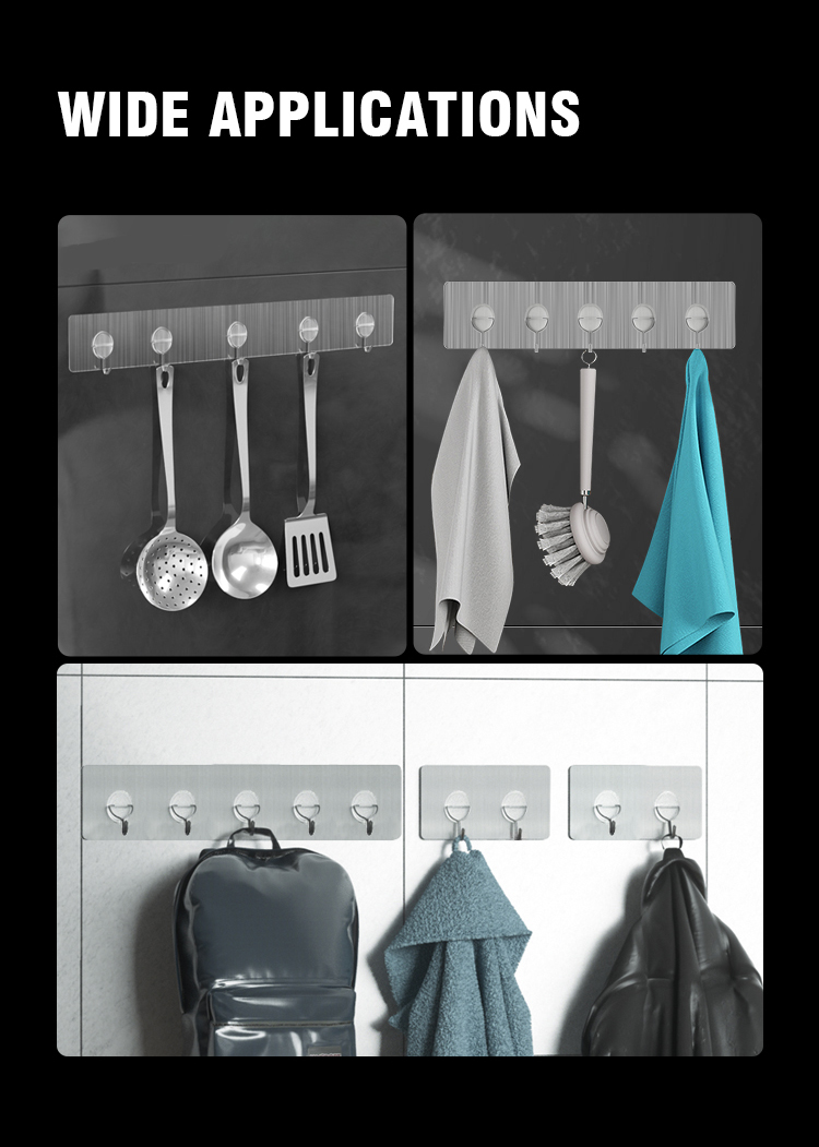 Self Adhesive Wall Mounted Bathroom Clothes Hangers For Coat
