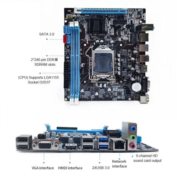 Customized Double Memory Channel B75 Motherboard Combo for Desktop Computer DDR3 RAM
