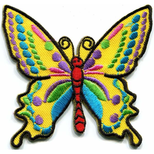 Kids Embroidered Custom Iron On Patches Applique Mushroom Butterfly